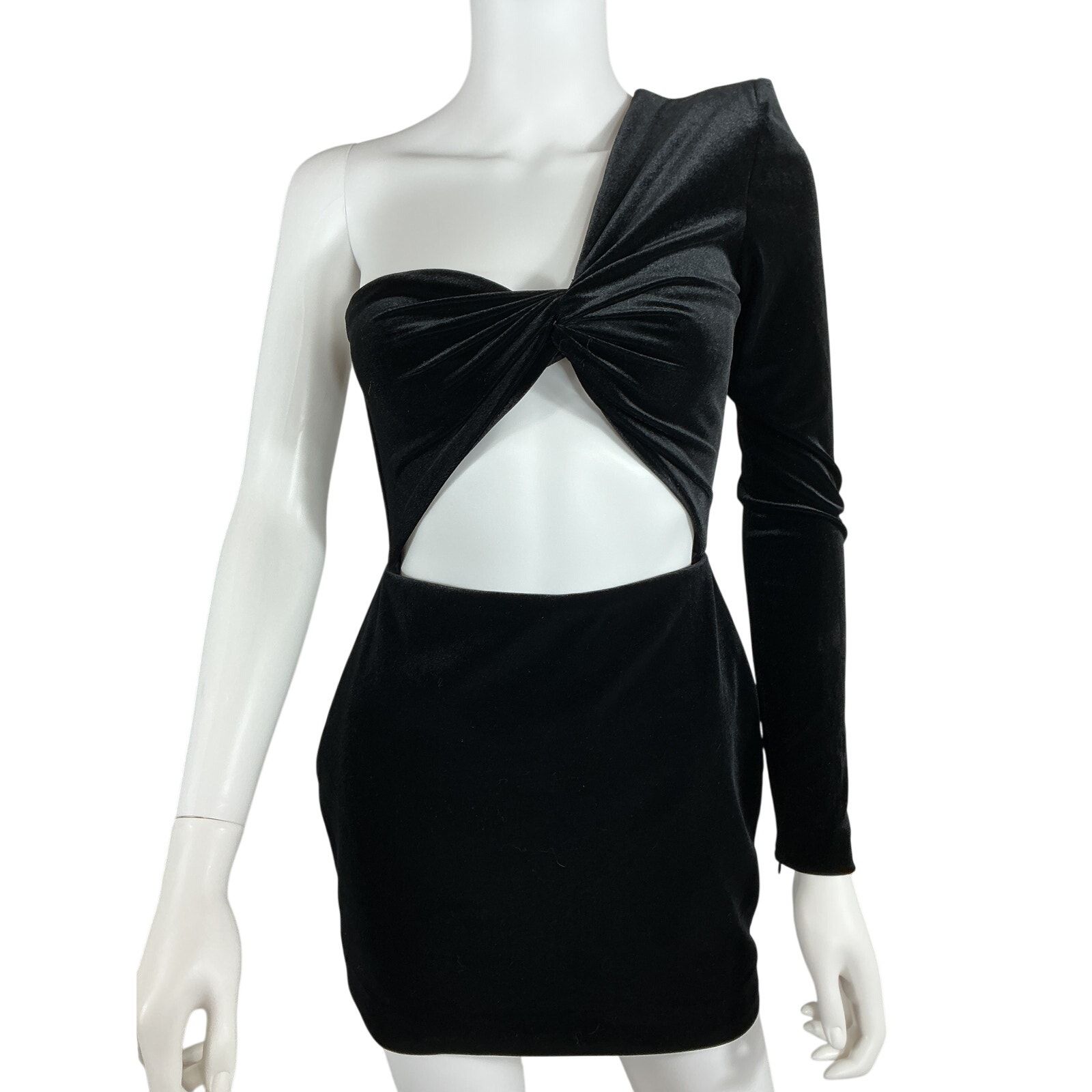 Alex Perry Velvet Black Greer Mini Dress Size 4 Us / Uk 8 Nwt — image 2 of 6